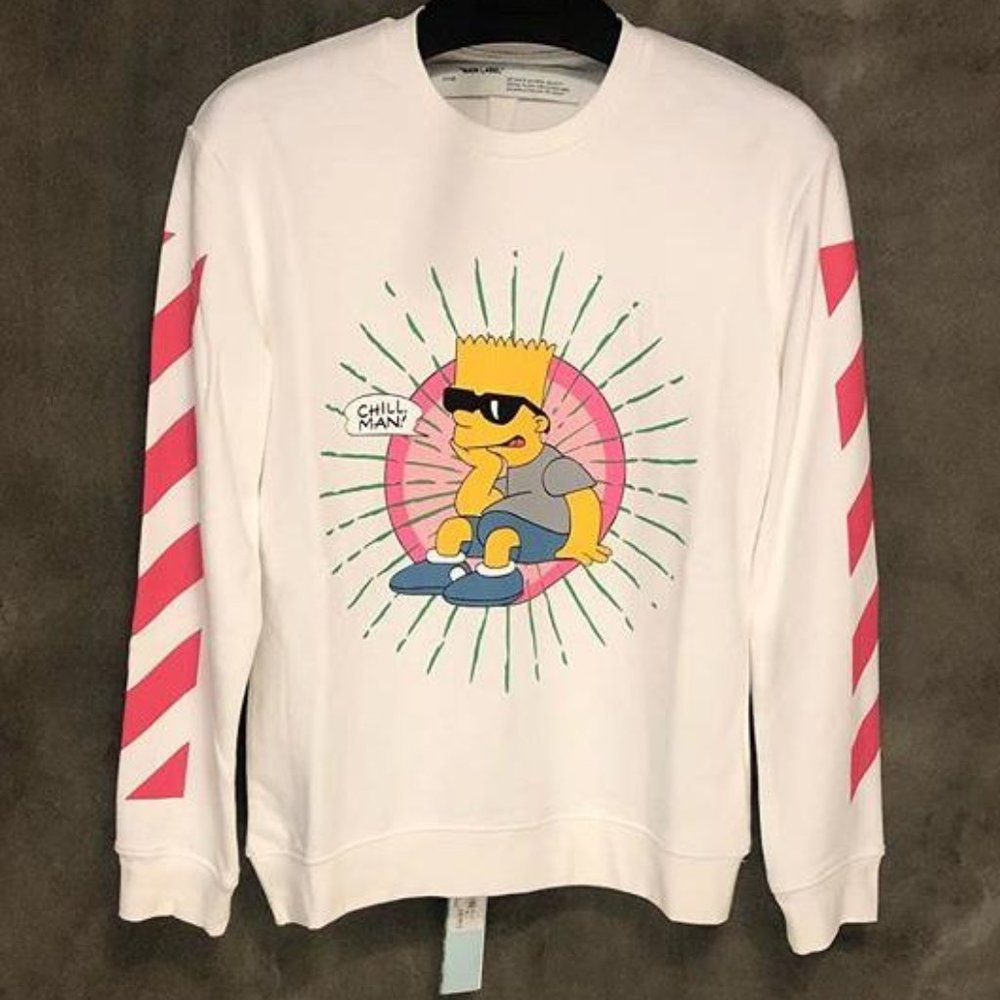 OFF WHITE 2020 white cotton simpson logo men